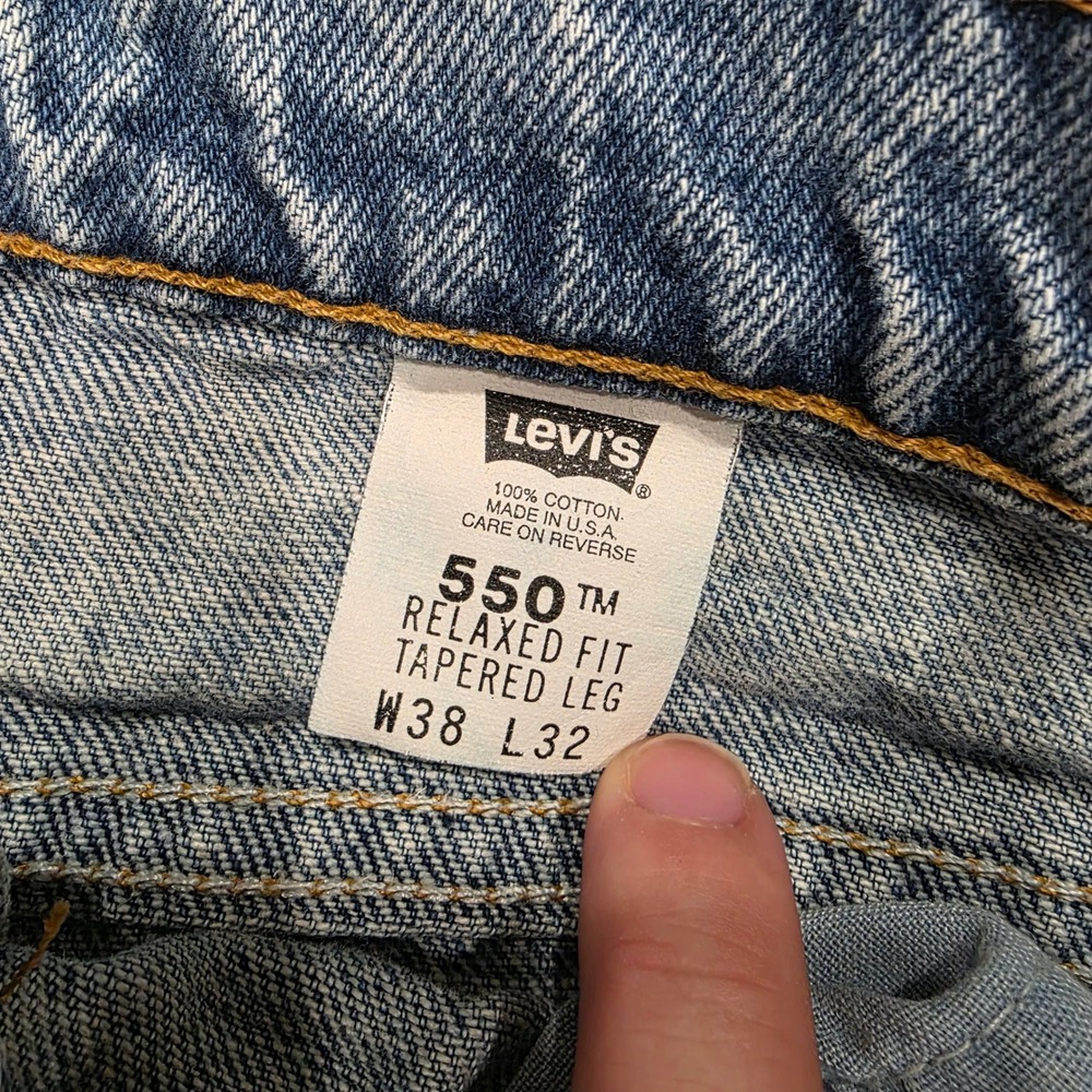Vintage Levis 550 Jeans Mens 36x31.5 Actual (Tag 38x32) Made In USA Blue 90s - Picture 7 of 12